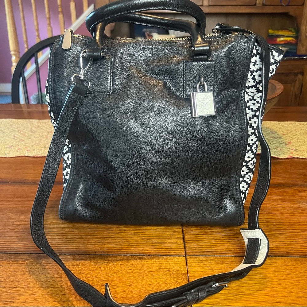 Vince Camuto mixed media satchel crossbody